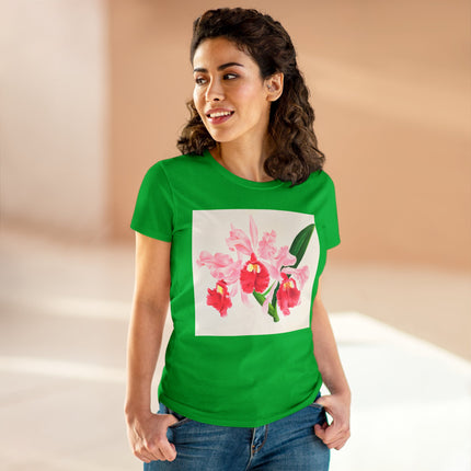 Cattleya gigas by Jean Jules Linden Women's Midweight Cotton Tee