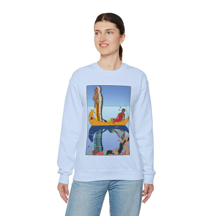 Le long du Missouri (Indian couple on the Missouri River) by George Barbier Heavy Blend™ Crewneck Sweatshirt