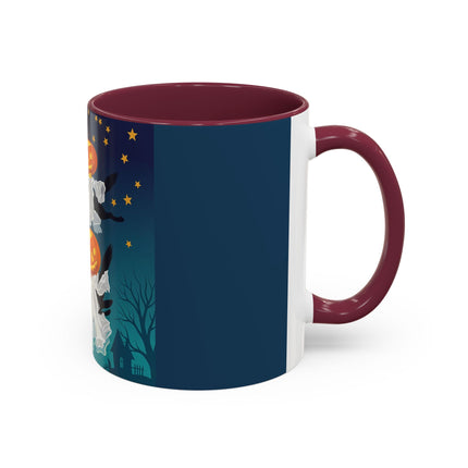 🐈‍⬛🎃 The Flying Black Cats Of Halloween Colorful Mug – Whimsical Storybook Charm