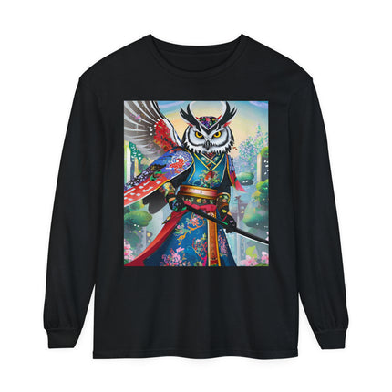 Cyberpunk Samurai Owl Long Sleeve T-Shirt