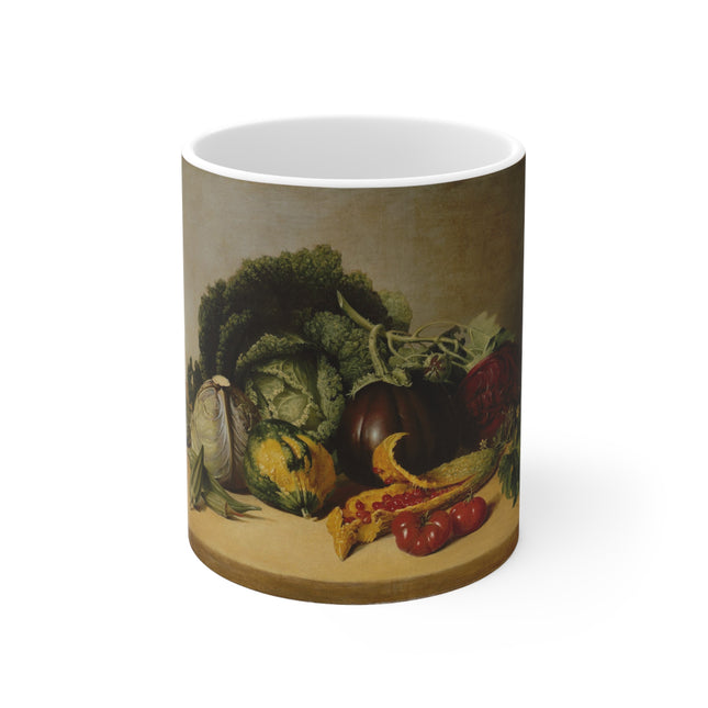 Still Life, Balsam Apple, and Vegetables by James Peale Ceramic Mug 11oz