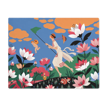 🪁🌺 The Lady Of The Flying Garden Placemat – Art Deco Floral Fantasy