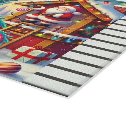 Playful Dragon's Christmas Glass Cutting Board