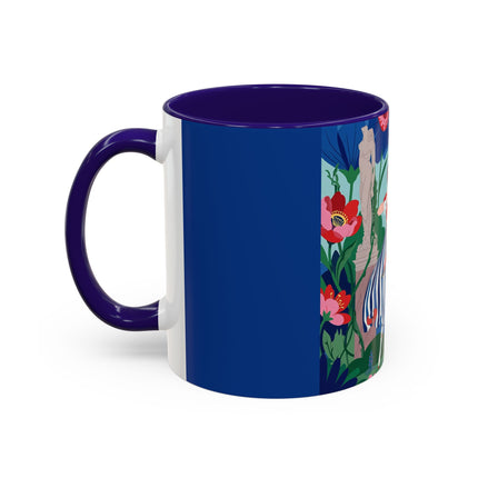 The Lady Of The Scarlet Bow Colorful Mugs – Art Deco Botanical Archer Elegance