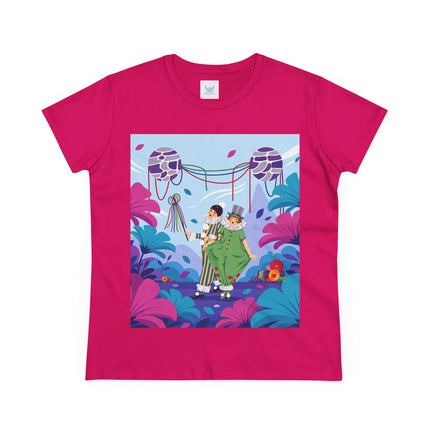 🎭🌸 The Garden Masquerade Cotton Tee – Art Deco Floral Whimsy