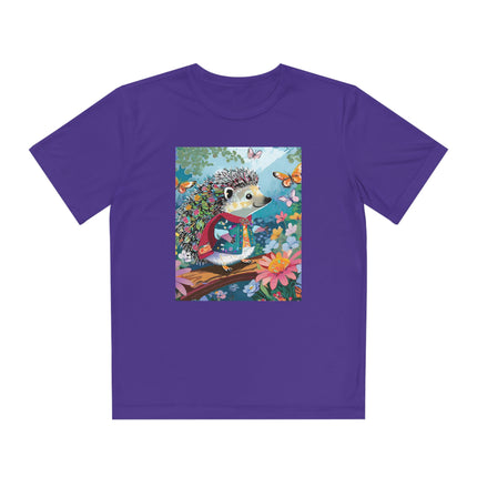 Cute Hedgehog Youth Competitor Tee – Garden Adventure & Whimsical Charm