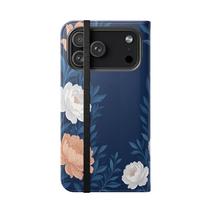 🌙🌸 The Lady Of The Moonlit Flowers Flip Case – Art Deco Floral Reverie