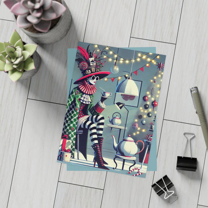 Whimsical Christmas Tea Party Postcard Bundles (envelopes included)
