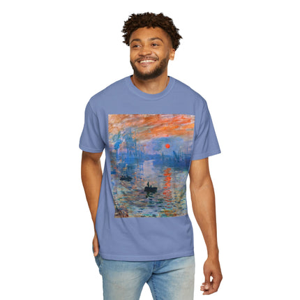 Sunrise by Claude Monet Unisex Garment-Dyed T-shirt