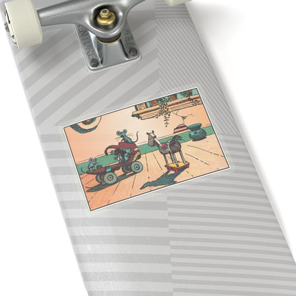 Mischievous Mice on Wheels Kiss-Cut Stickers (4 Sizes)