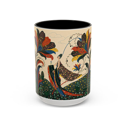🌺🦋 The Enchanted Floral Voyage Colorful Mug – Art Deco Botanical Whimsy