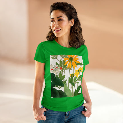 Clerodendrum & Rudbeckia Flower by Tanigami Kônan Women's Midweight Cotton Tee