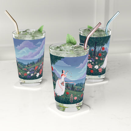 🌹💌 The Garden Of Blown Kisses Pint Glass – Art Deco Floral Romance