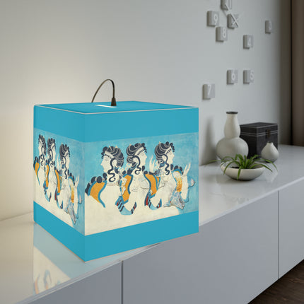 Reproduction of Ladies in Blue by Emile Gilliéron Light Cube Lamp