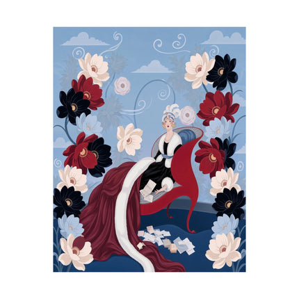 💌🌺 The Lady Of The Love Letters Matte Vertical Poster – Art Deco Romantic Elegance