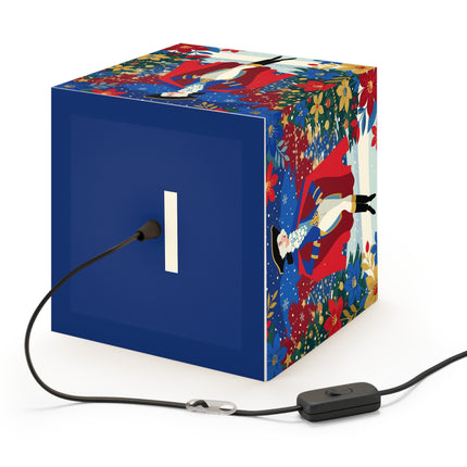 🎭❄️ The Christmas Masquerade Lady Light Cube Lamp – Art Deco Holiday Fantasy
