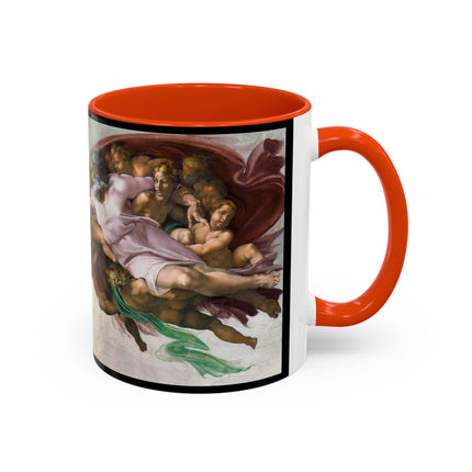The Creation of Adam by Michelangelo Buonarroti Colorful Mugs (11oz, 15oz)
