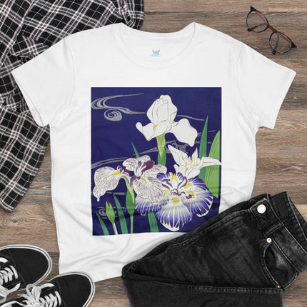Irises by Kogyo Tsukioka Women's Midweight Cotton Tee