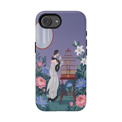 🌸🐦 The Lady Of The Garden Birdcage Phone Case – Art Deco Floral Elegance
