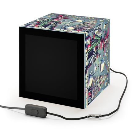 Whimsical Christmas Tea Party Light Cube Lamp