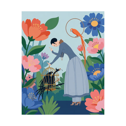 🦜🌺 The Garden Of Curious Birds Matte Vertical Poster – Art Deco Botanical Whimsy