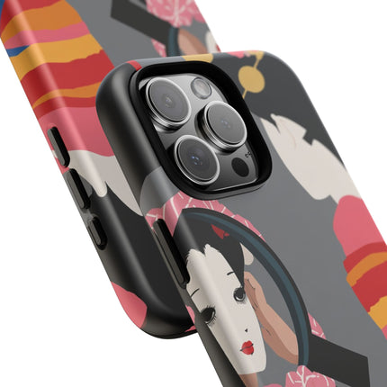 Geisha Mirror Phone Case – Elegant Reflection & Timeless Beauty