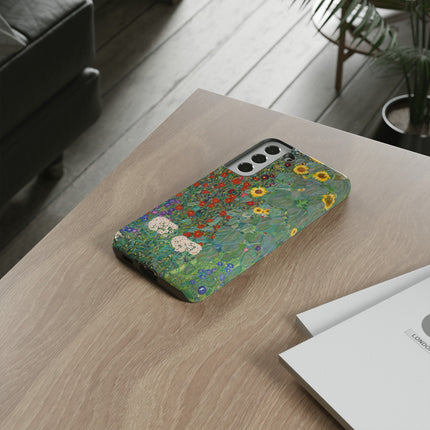 Farm Garden with Sunflowers by Gustav Klimt Phone Cases
