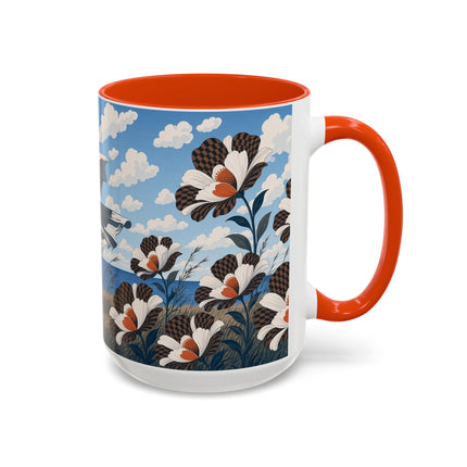 🌊🌼 The Windswept Seaside Promenade Colorful Mug – Art Deco Coastal Elegance