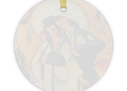 Golden Embrace Glass Ornament