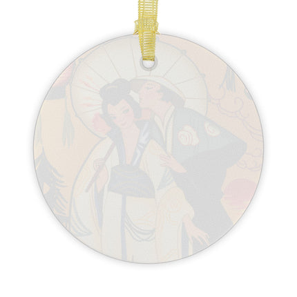 Golden Embrace Glass Ornament