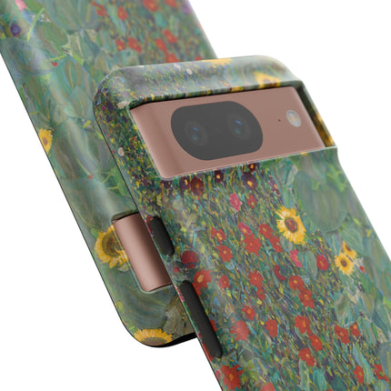 Farm Garden with Sunflowers by Gustav Klimt Phone Cases