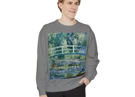 Water Lilies and Japanese Bridge by Claude Monet Unisex Garment-Dyed Sweatshirt