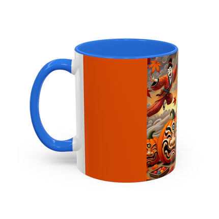 Halloween Rabbit’s Kabuki Jack-o’-Lanterns Colorful Mugs (11oz, 15oz)