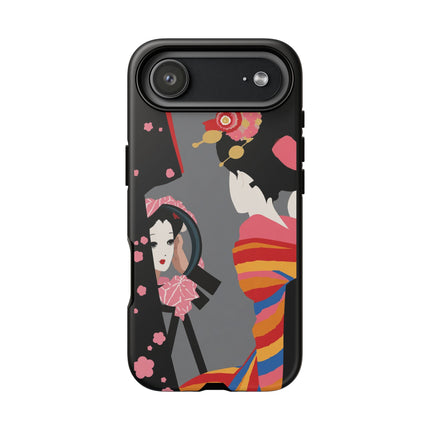 Geisha Mirror Phone Case – Elegant Reflection & Timeless Beauty
