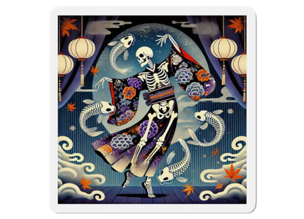 Skeleton Kabuki Performer Die-Cut Magnets (5 Sizes)