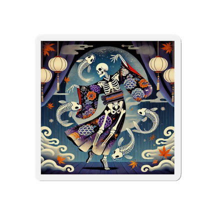 Skeleton Kabuki Performer Die-Cut Magnets (5 Sizes)
