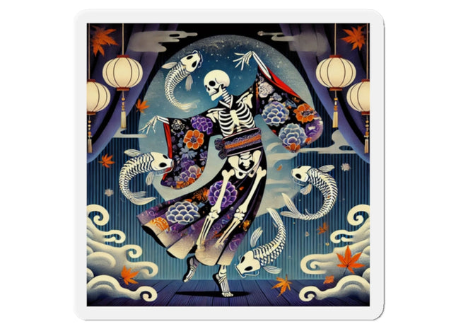 Skeleton Kabuki Performer Die-Cut Magnets (5 Sizes)