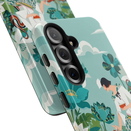 🐉🌿 The Dragon Keeper Phone Case – Art Deco Floral Fantasy