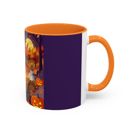 🐈‍⬛🎻 The Black Cat's Moonlit Melody Colorful Mug – Whimsical Halloween Music