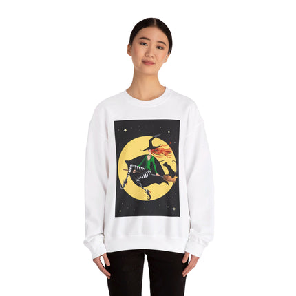 A Witch’s Moonlit Flight Unisex Heavy Blend™ Crewneck Sweatshirt