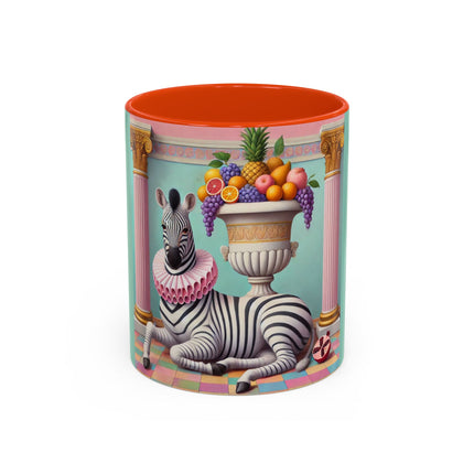 Still Life with Zebra, Fruit, and Pink Columns Colorful Mugs (11oz, 15oz)