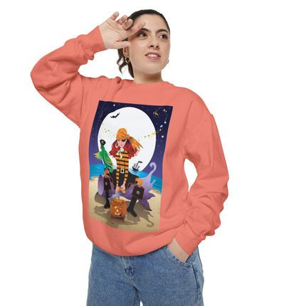 Moonlit Pirate Halloween Unisex Garment-Dyed Sweatshirt
