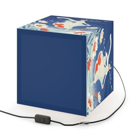 ❄️⛸️ The Winter Skater’s Flight Light Cube Lamp – Art Deco Floral Fantasy