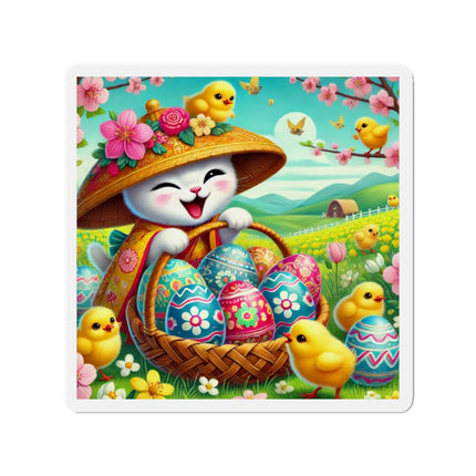 Geisha Kitten’s Easter Delight Die-Cut Magnets (5 Sizes)