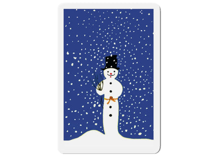 Snowman in Falling Snow Die-Cut Magnets (5 Sizes)