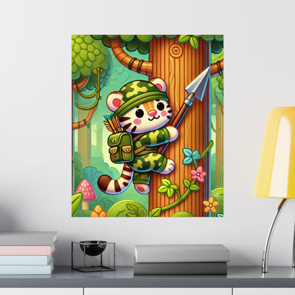 🐅🌿 Stealthy Stripes Matte Vertical Poster – Jungle Adventure & Fearless Spirit