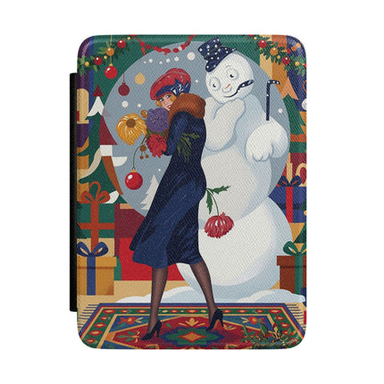 ☃️🎄 The Snowman's Christmas Companion Kindle Case – Art Deco Holiday Fantasy