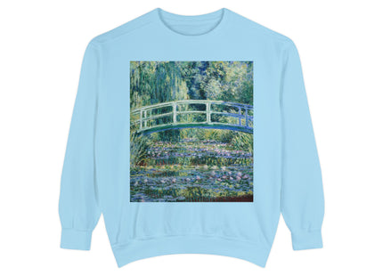 Water Lilies and Japanese Bridge by Claude Monet Unisex Garment-Dyed Sweatshirt