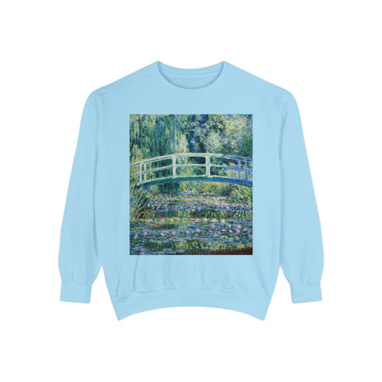 Water Lilies and Japanese Bridge by Claude Monet Unisex Garment-Dyed Sweatshirt