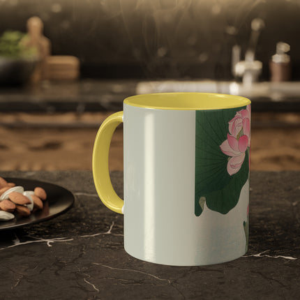 Blooming Lotus Flowers by Ohara Koson Colorful Mugs, 11oz